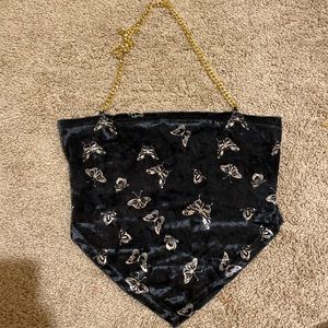 Butterfly velvet black top